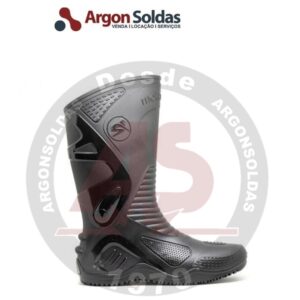 BOTA IMP. MOTOCICLISTA PVC PRETA SOLADO AMER. FUJIWARA N42