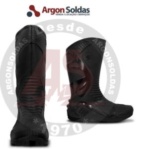 BOTA IMP. MOTOCICLISTA PVC PRETA SOLADO AMER. FUJIWARA N37