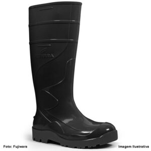 BOTA IMP. MOTOCICLISTA PVC PRETA SOLADO PRETO FUJIWARA N39