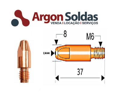 BICO CONTATO LEDAN 3R 1,0MM M6 L34MM