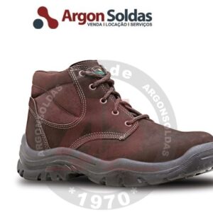 BOTINA NOBUCK MARROM COM BICO PLASTICO N45