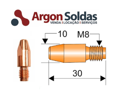 BICO CONTATO LEDAN 4R 0,9MM M8