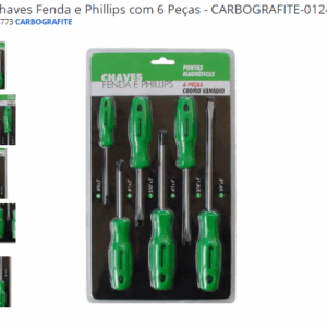 CHAVES FENDA/PHILLIPS  6PC CARBOGRAFITE