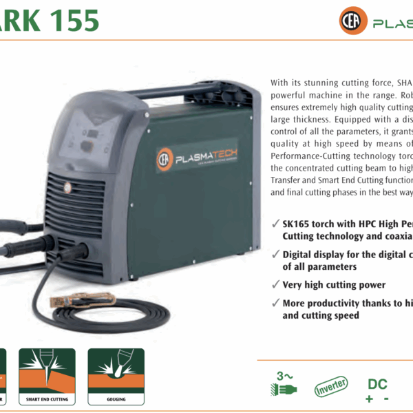 PLASMATECH SHARK 155M 400V 3PH COM TOCHA SKM165 12M