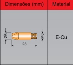 BICO CONTATO ERGON24 / MB15 M6X28MM 1,0MM